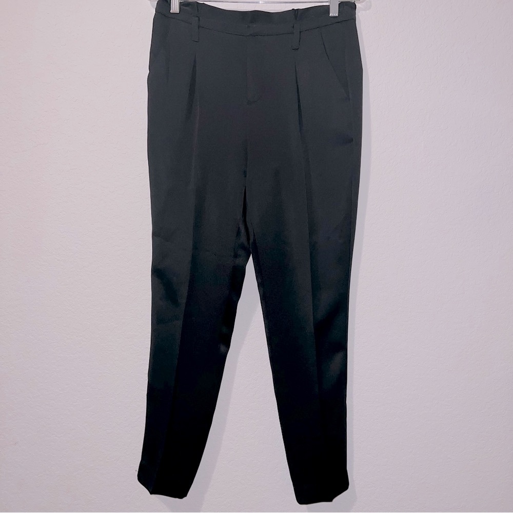 Bebe black satin trouser pants